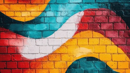 Vibrant Street Art on Brick Wall in Urban Setting