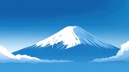 Crisp Winter Scene of Mount Fuji