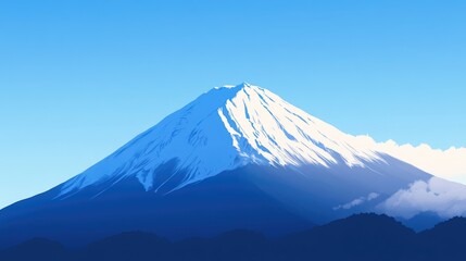 Crisp Winter Scene of Mount Fuji