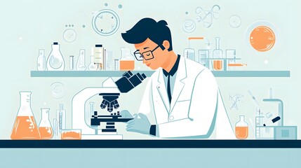 Laboratory scientist working. 