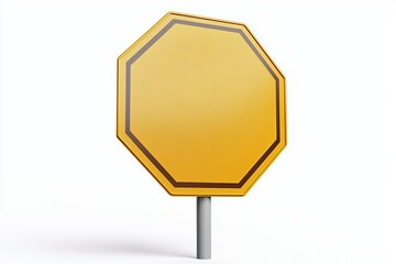 A yellow sign with a black border that says STOP, prohibition sign or symbol