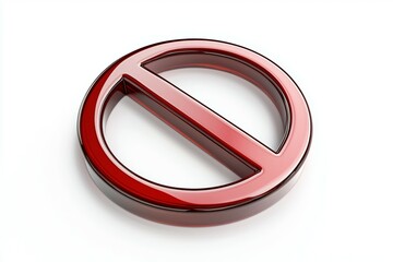 A red circle with a white line in the middle, prohibition sign or symbol