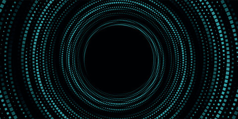 3D blue techno background. Big data visualization on dark space with dotted lines shape effect decoration. Modern