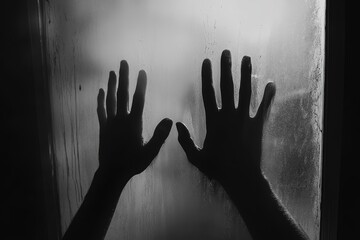 Two hands in the dark. Halloween and horror, nightmare, daemon, pain, murder, scream and fear concept. 