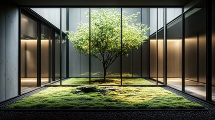 Modern Minimalist Courtyard Garden Design
