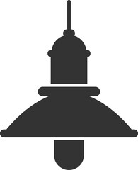 Ceiling lamp black icon. Interior electric light