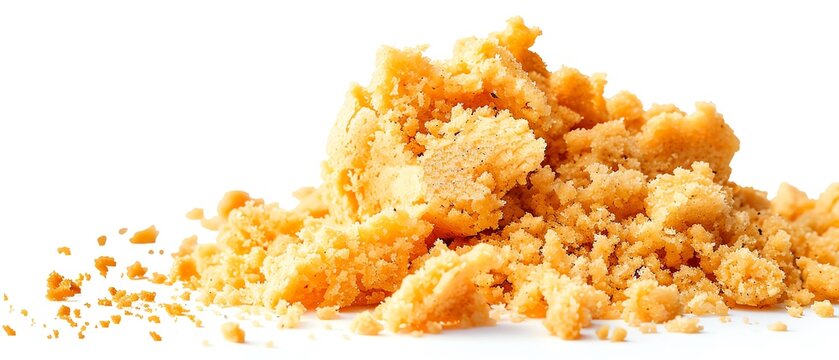 cornbread crumbles clipart, snack element, minimalistic style, muted colors, isolated on white background