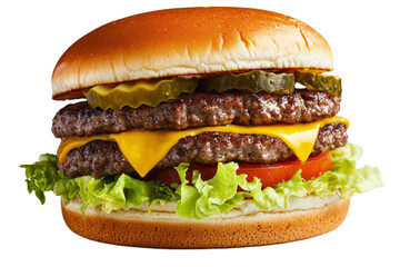 Burger or hamburger on isolated background, PNG template for installation in the project. Fast food advertising