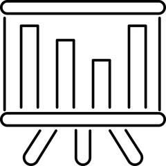Business report line icon. Presentation screen symbol