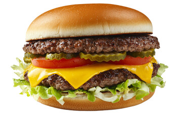 Burger or hamburger on isolated background, PNG template for installation in the project. Fast food advertising
