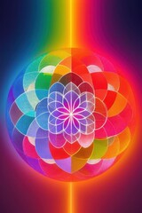 Fototapeta premium colorful Flower of Life wallpaper