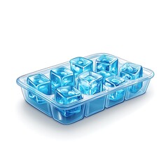 Fototapeta premium Ice Cube Tray with Clear Ice Cubes
