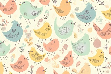 seamless pattern with birds