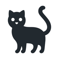 Halloween black cat animal vector icon design