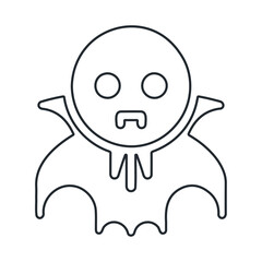 Horror evil vampire with wing vector icon design