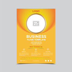 orange color business flyer template design