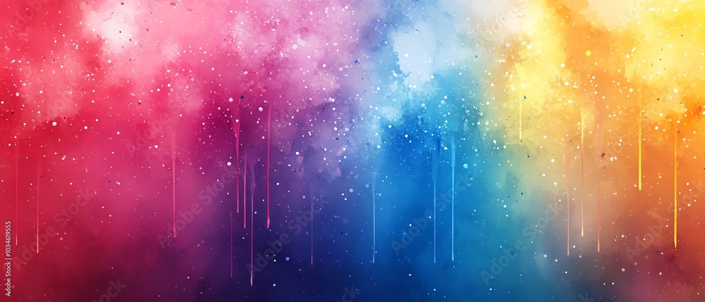 Aufkleber colorful abstract 3d rendering showcasing rainbow ink splatter background
