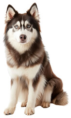 Fototapeta premium PNG Black siberian husky portrait mammal animal.