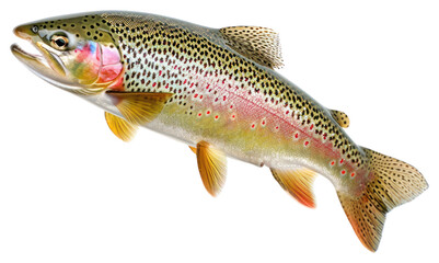 PNG Rainbow trout animal fish white background.