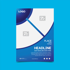 blue gradient color flyer template design