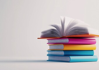 A vibrant stack of hardcover textbooks and literature in various colors representing the breadth of...