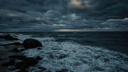 Evening dramatic sky with storm clouds