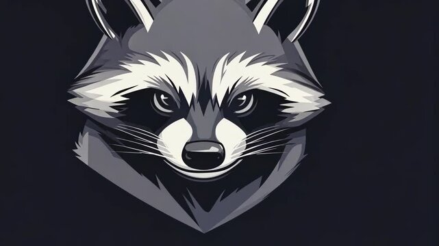 A close-up of a raccoon's face, looking directly at the viewer with a mischievous grin