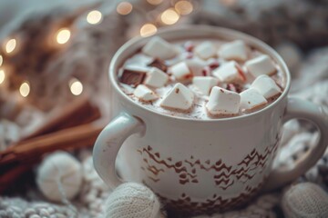 Winter cozy hot chocolate