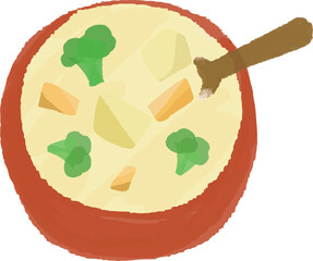 Clip art of hand-drawn white stew