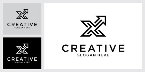 Initial letter X monogram logo design vector.