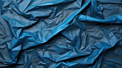 Obraz premium Discover the captivating play of light and shadow on crumpled plastic wrap, showcasing its unique texture and depth.