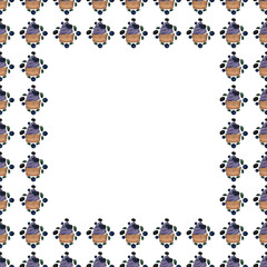 Illustration pattern of purple cupcake with berries on transparent background 