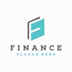 letter F book document logo design element vector template
