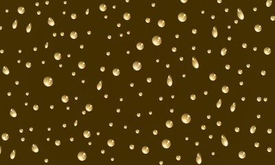 oil drops texture on brown background. soft gold liquid droplets. flow drops fluid.