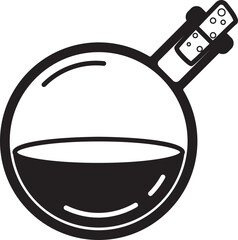 Chemical flask black icon. Lab glass symbol