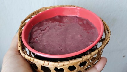 Acai bowl in hand 