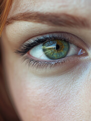 Obraz premium woman eye close up, perfect skin, eyelashes, eyebrow