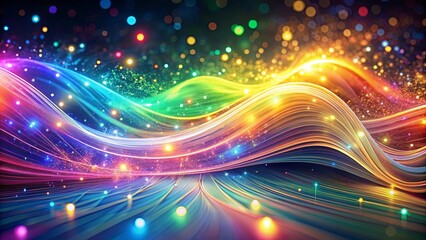 Obraz premium A vibrant abstract symphony of undulating lines and sparkling lights, creating a captivating visual tapestry.