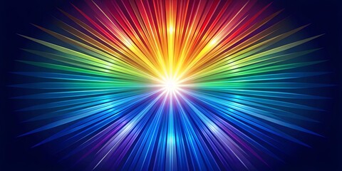 Obraz premium A mesmerizing burst of vibrant hues radiating outward from a central point of intense light, creating a captivating visual symphony of color and energy.