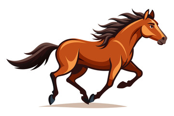 purebred actual teke horse vector art illustration