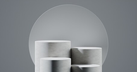 Minimalist Cylinder Podium Product Display 3D Illustration