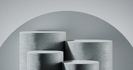 Minimalist Cylinder Podium Product Display 3D Illustration