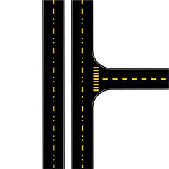 Naklejka premium City road and highway top view elements for map