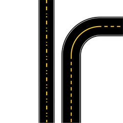 Fototapeta premium City road and highway top view elements for map