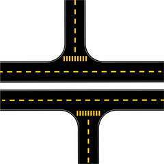 Naklejka premium City road and highway top view elements for map