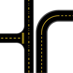 Fototapeta premium City road and highway top view elements for map