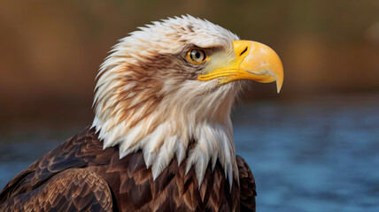 Obraz premium Bald Eagle Bird in Mid-Flight Showcasing Its Impressive Wingspan and Distinctive White Head