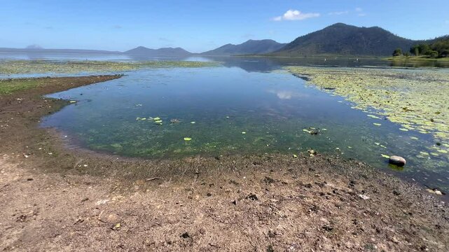 Aerial landscape view of Lake Proserpine landscape Queensland Australia