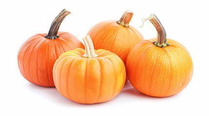 Obraz premium Halloween pumpkins isolated on white background, pumpkin design, autumn vegetable harvest and countryside farmers market