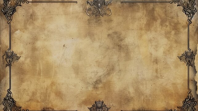 Aged parchment with an intricate border, perfect for adding a touch of history to your projects.